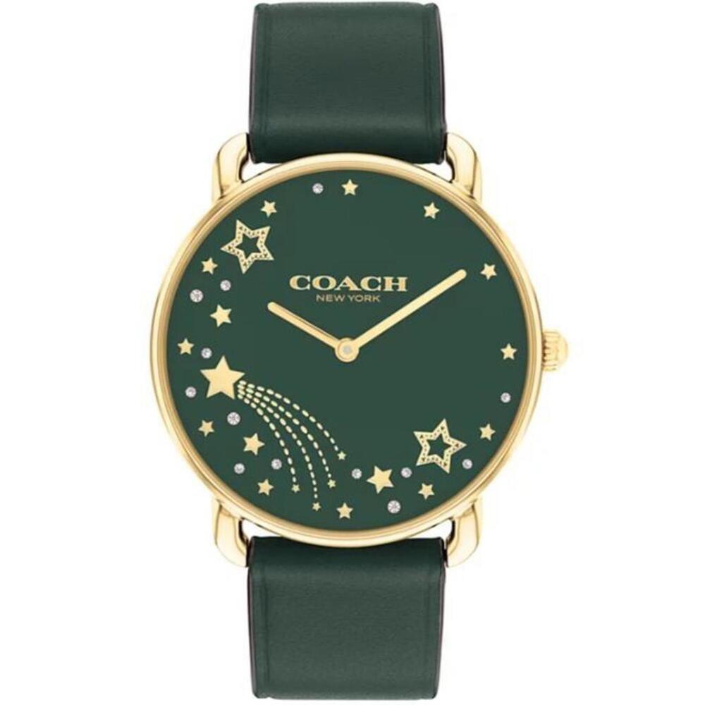 COACH Women's Elliot Green Leather Strap Watch 36mm